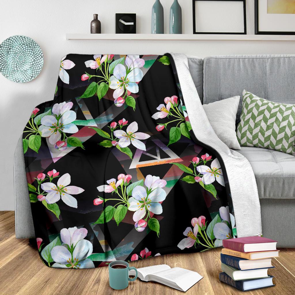 Apple blossom Pattern Print Design AB07 Fleece Blankete