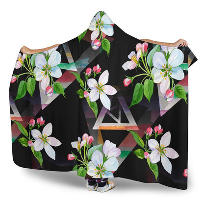 Apple blossom Pattern Print Design AB07 Hooded Blanket-JORJUNE.COM