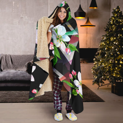 Apple blossom Pattern Print Design AB07 Hooded Blanket-JORJUNE.COM