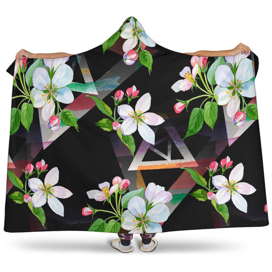 Apple blossom Pattern Print Design AB07 Hooded Blanket-JORJUNE.COM