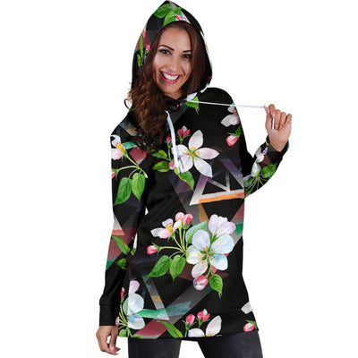 Apple blossom Pattern Print Design AB07 Women Hoodie Dress