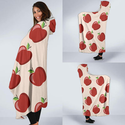 Apple Pattern Print Design AP01 Hooded Blanket-JORJUNE.COM