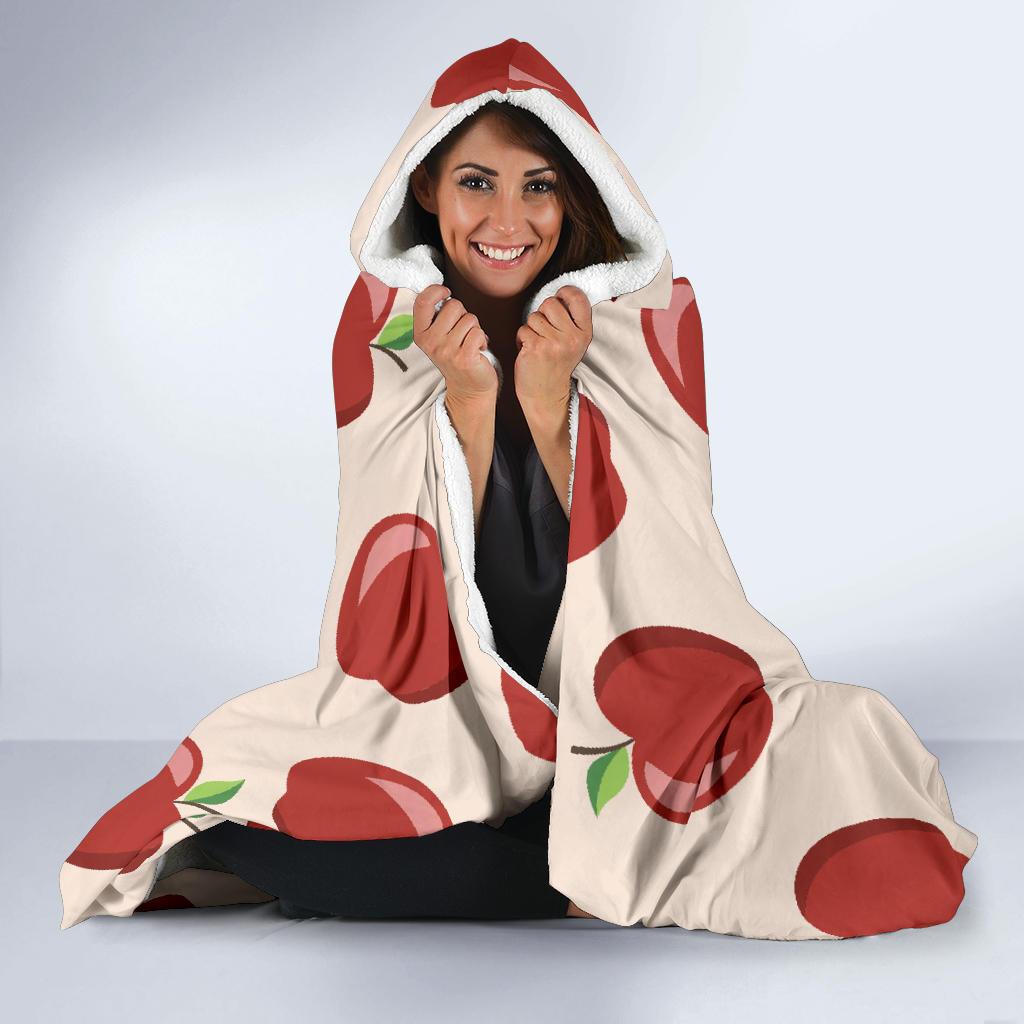 Apple Pattern Print Design AP01 Hooded Blanket-JORJUNE.COM