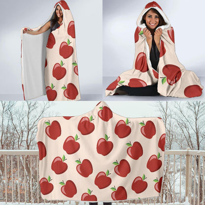 Apple Pattern Print Design AP01 Hooded Blanket-JORJUNE.COM