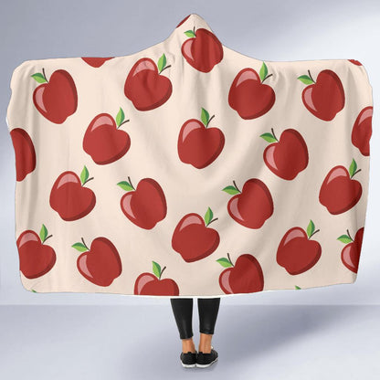 Apple Pattern Print Design AP01 Hooded Blanket-JORJUNE.COM