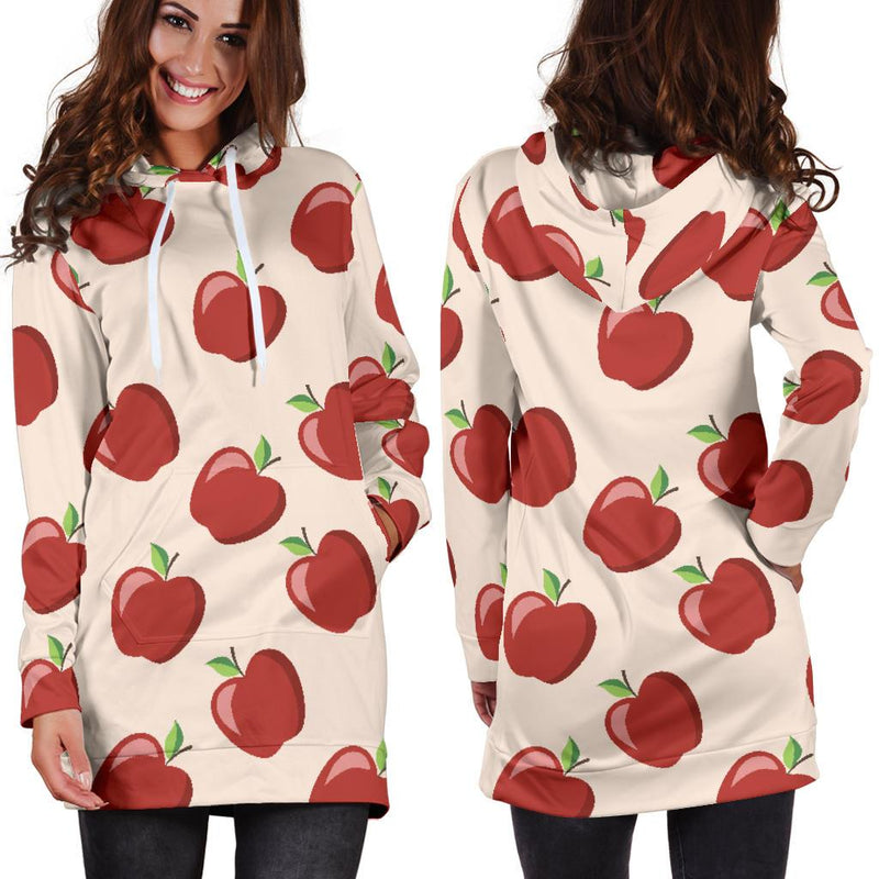 Apple Pattern Print Design AP01 Women Hoodie Dress