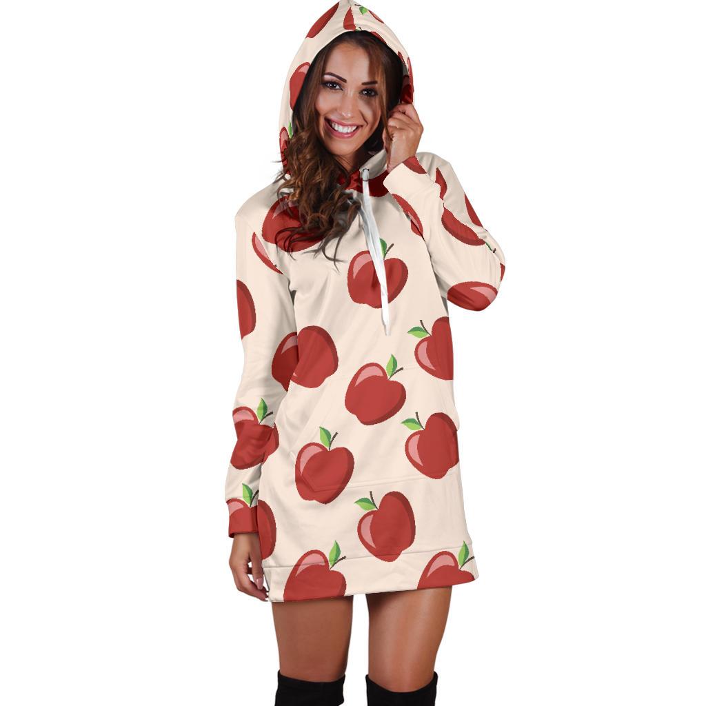 Apple Pattern Print Design AP01 Women Hoodie Dress
