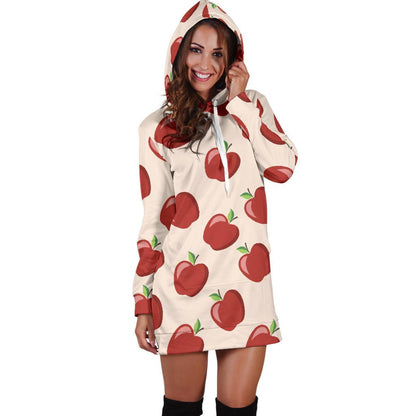 Apple Pattern Print Design AP01 Women Hoodie Dress