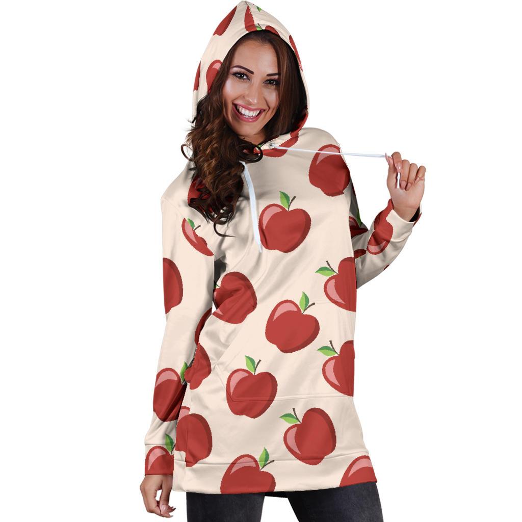 Apple Pattern Print Design AP01 Women Hoodie Dress
