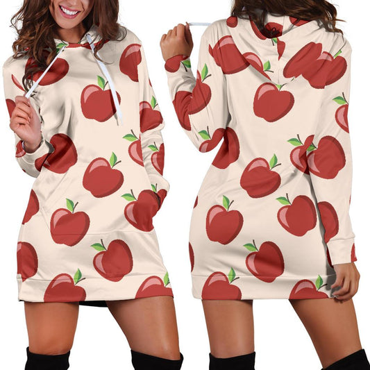 Apple Pattern Print Design AP01 Women Hoodie Dress