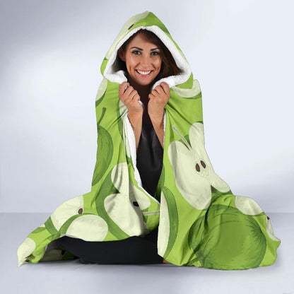 Apple Pattern Print Design AP010 Hooded Blanket-JORJUNE.COM