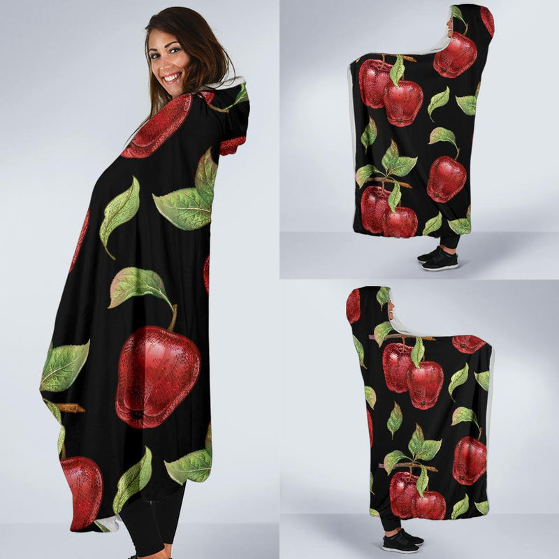 Apple Pattern Print Design AP011 Hooded Blanket-JORJUNE.COM