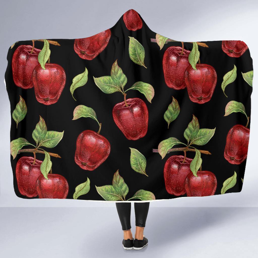 Apple Pattern Print Design AP011 Hooded Blanket-JORJUNE.COM