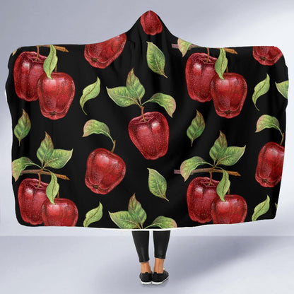 Apple Pattern Print Design AP011 Hooded Blanket-JORJUNE.COM