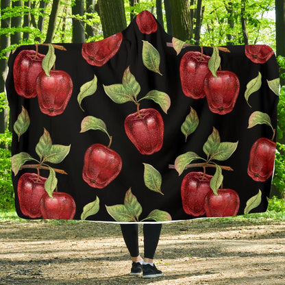 Apple Pattern Print Design AP011 Hooded Blanket-JORJUNE.COM