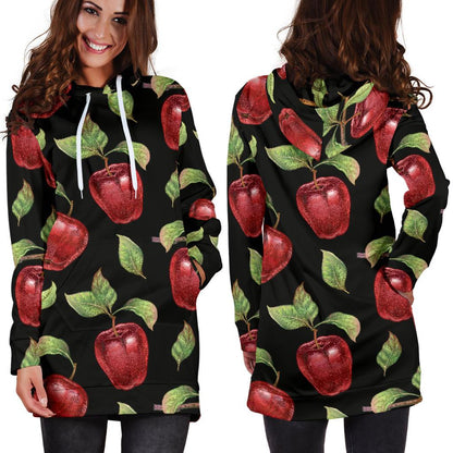 Apple Pattern Print Design AP011 Women Hoodie Dress