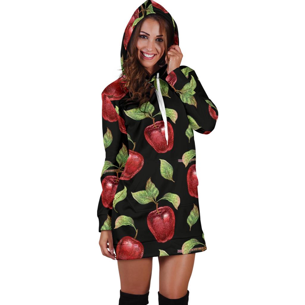 Apple Pattern Print Design AP011 Women Hoodie Dress