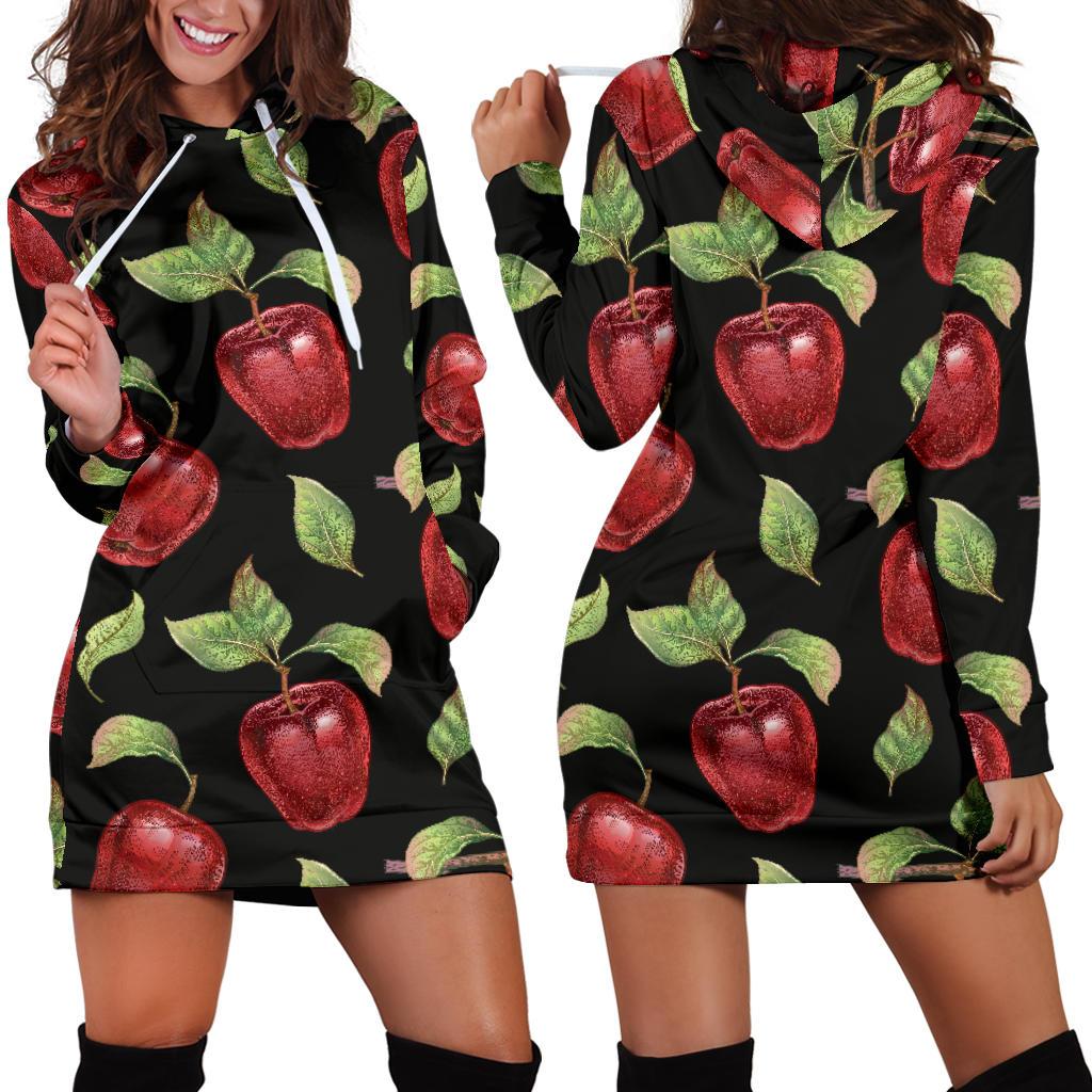 Apple Pattern Print Design AP011 Women Hoodie Dress