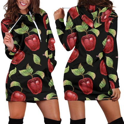 Apple Pattern Print Design AP011 Women Hoodie Dress