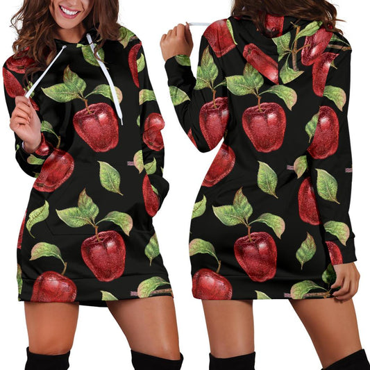 Apple Pattern Print Design AP011 Women Hoodie Dress