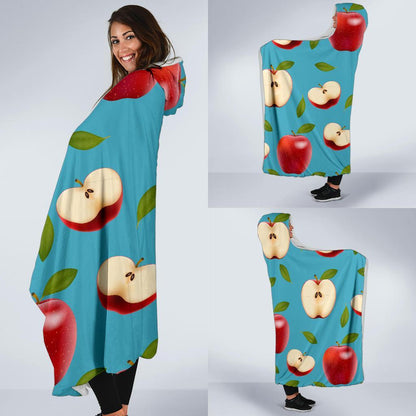Apple Pattern Print Design AP012 Hooded Blanket-JORJUNE.COM