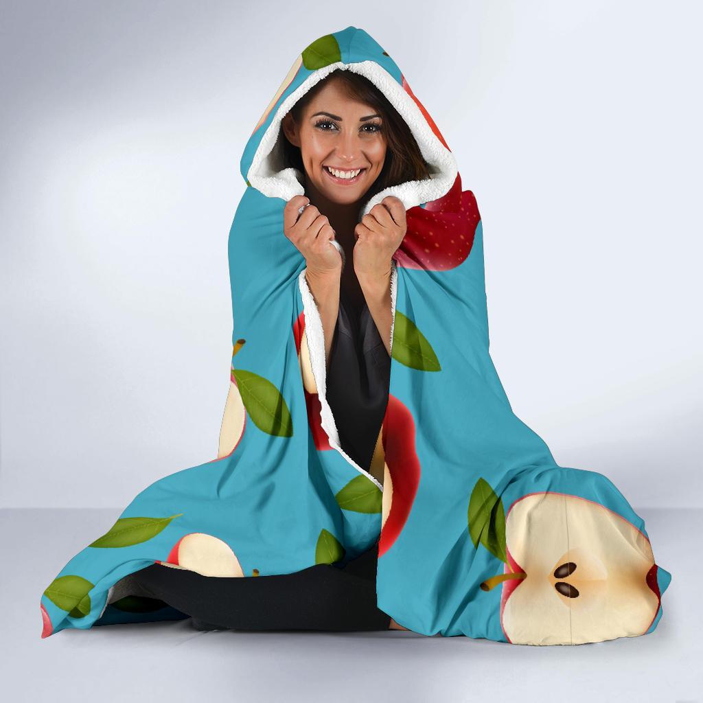 Apple Pattern Print Design AP012 Hooded Blanket-JORJUNE.COM