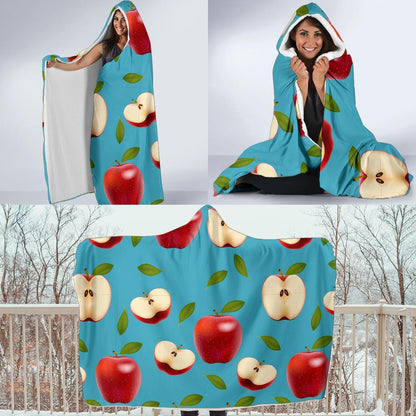 Apple Pattern Print Design AP012 Hooded Blanket-JORJUNE.COM