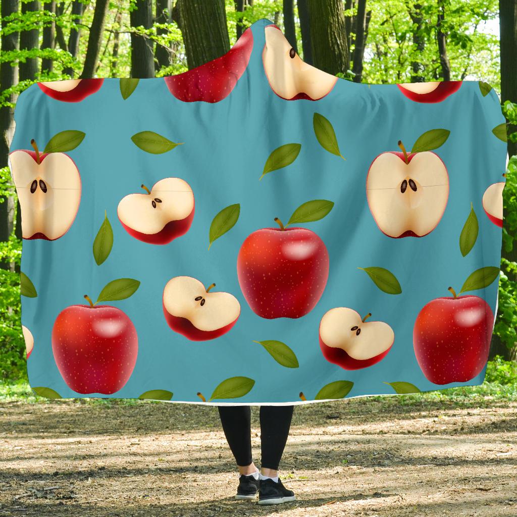 Apple Pattern Print Design AP012 Hooded Blanket-JORJUNE.COM