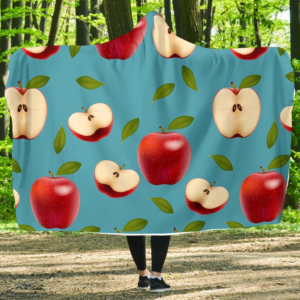 Apple Pattern Print Design AP012 Hooded Blanket-JORJUNE.COM