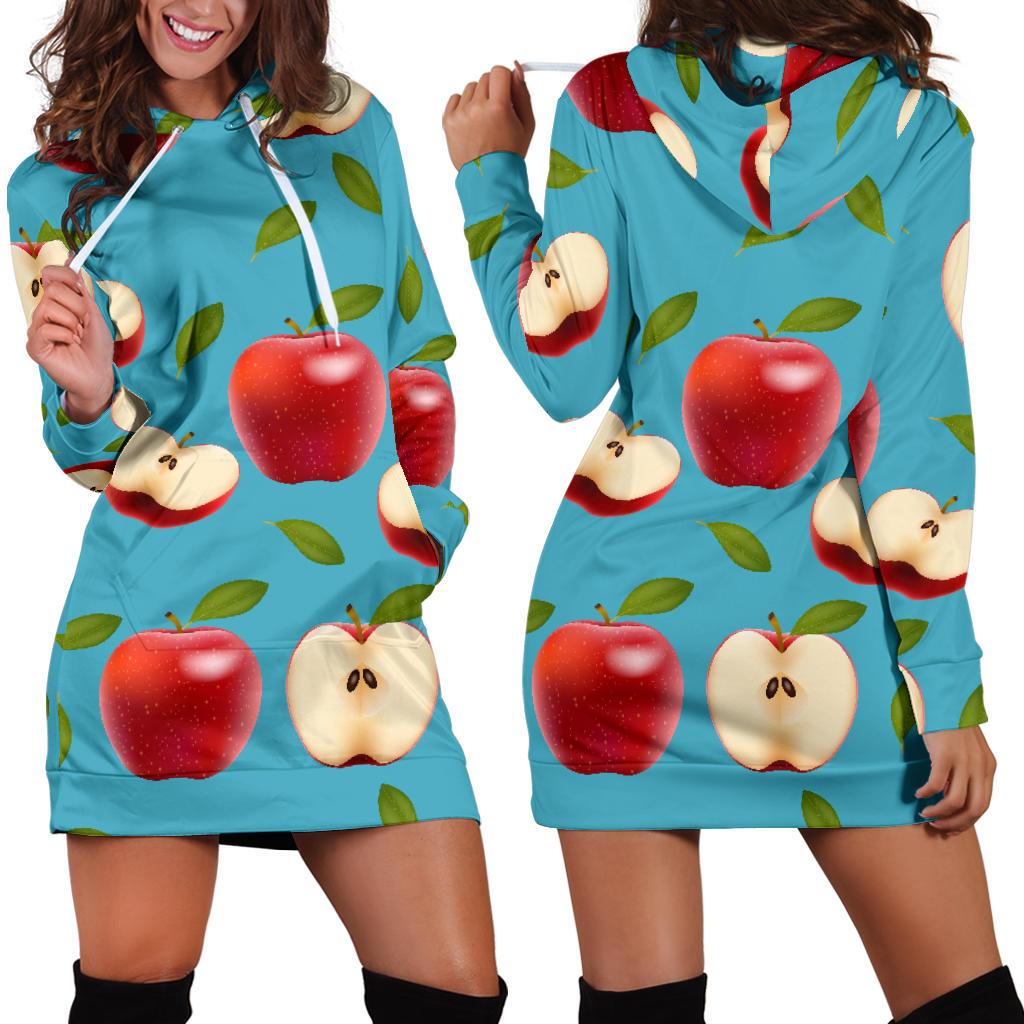 Apple Pattern Print Design AP012 Women Hoodie Dress