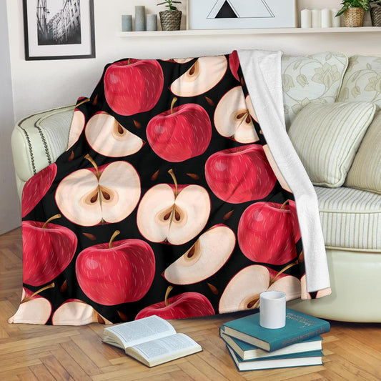 Apple Pattern Print Design AP02 Fleece Blankete
