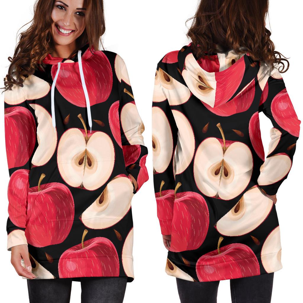 Apple Pattern Print Design AP02 Women Hoodie Dress