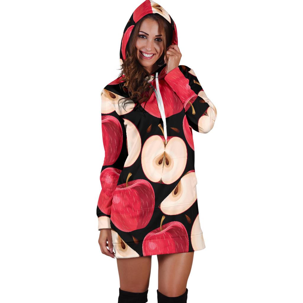 Apple Pattern Print Design AP02 Women Hoodie Dress
