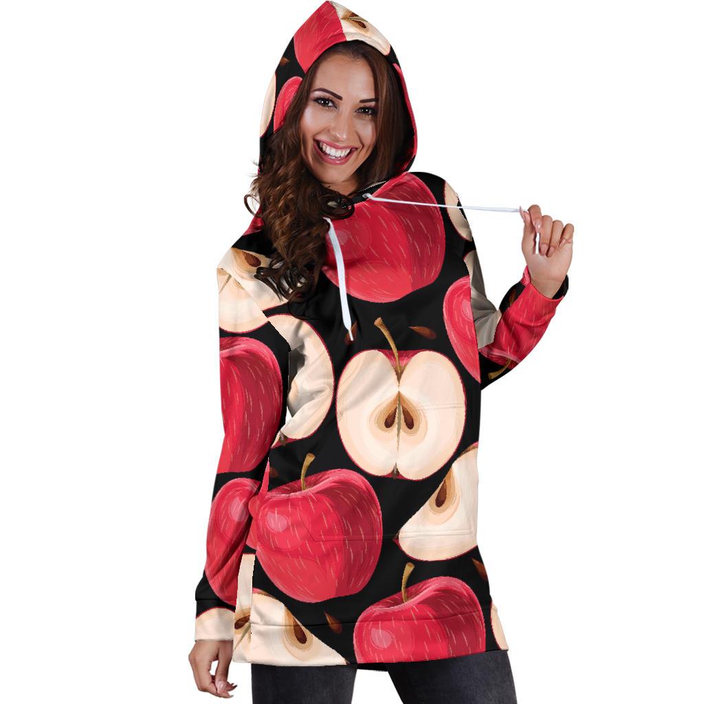 Apple Pattern Print Design AP02 Women Hoodie Dress