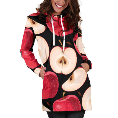 Apple Pattern Print Design AP02 Women Hoodie Dress