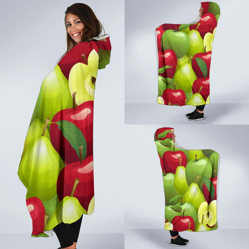 Apple Pattern Print Design AP03 Hooded Blanket-JORJUNE.COM