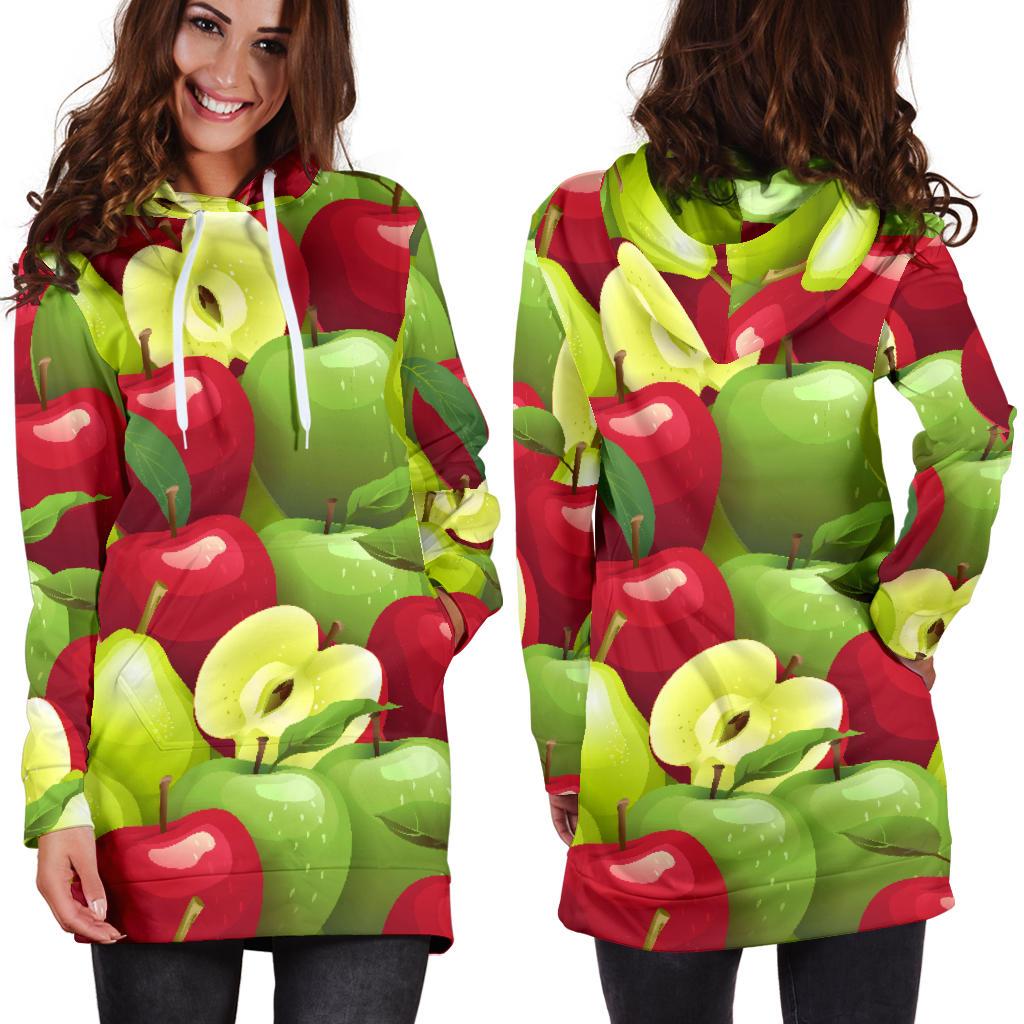 Apple Pattern Print Design AP03 Women Hoodie Dress