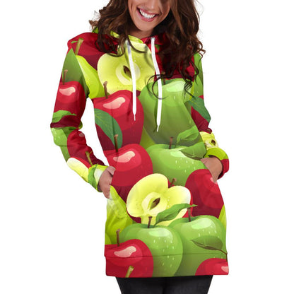 Apple Pattern Print Design AP03 Women Hoodie Dress