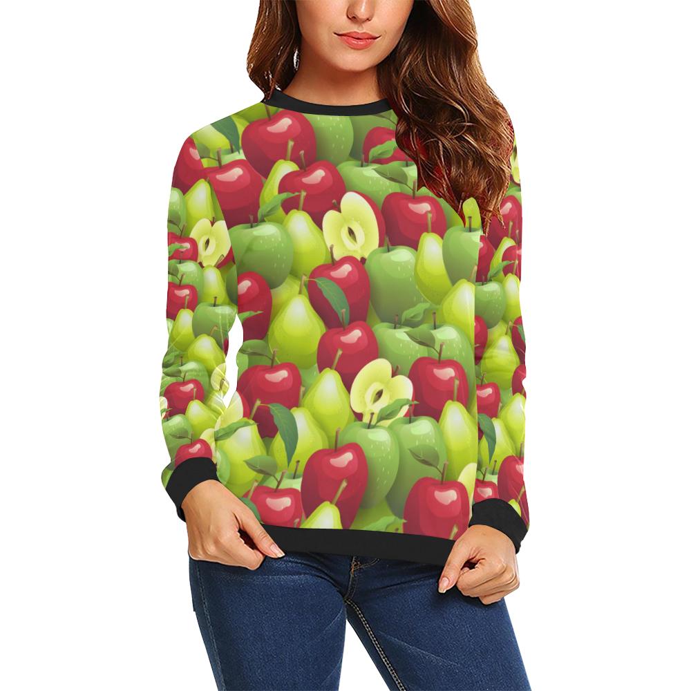 Apple Pattern Print Design AP03 Women Long Sleeve Sweatshirt-JorJune