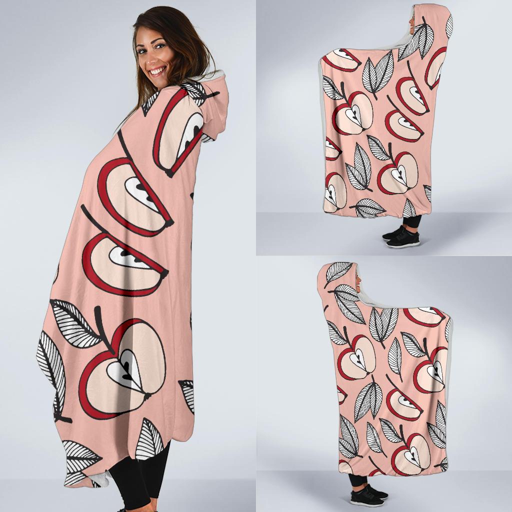 Apple Pattern Print Design AP04 Hooded Blanket-JORJUNE.COM