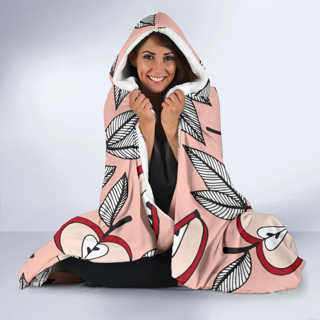 Apple Pattern Print Design AP04 Hooded Blanket-JORJUNE.COM