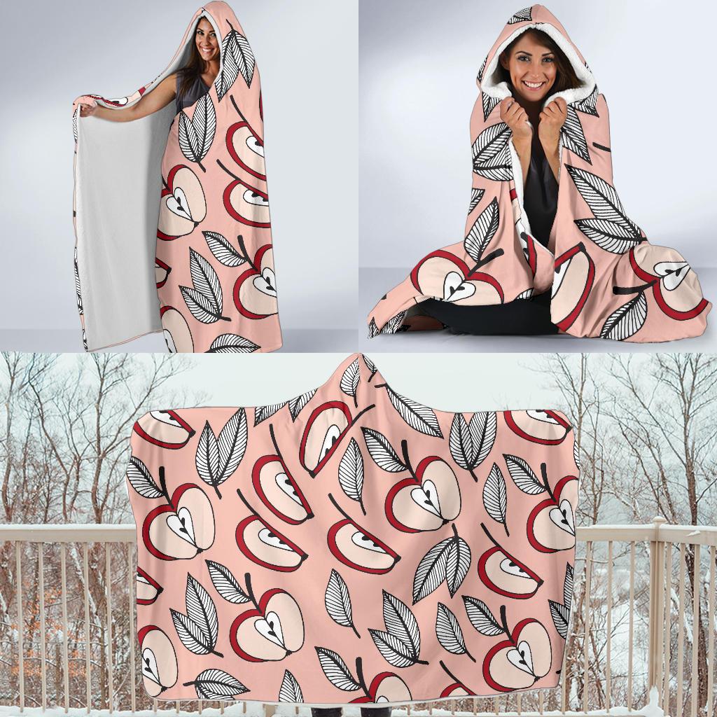 Apple Pattern Print Design AP04 Hooded Blanket-JORJUNE.COM
