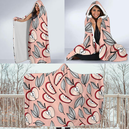 Apple Pattern Print Design AP04 Hooded Blanket-JORJUNE.COM
