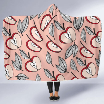 Apple Pattern Print Design AP04 Hooded Blanket-JORJUNE.COM