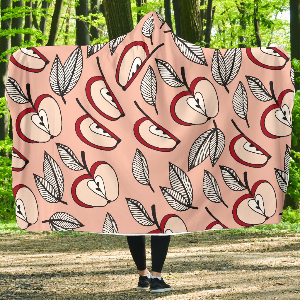 Apple Pattern Print Design AP04 Hooded Blanket-JORJUNE.COM