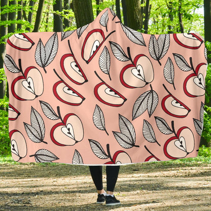 Apple Pattern Print Design AP04 Hooded Blanket-JORJUNE.COM