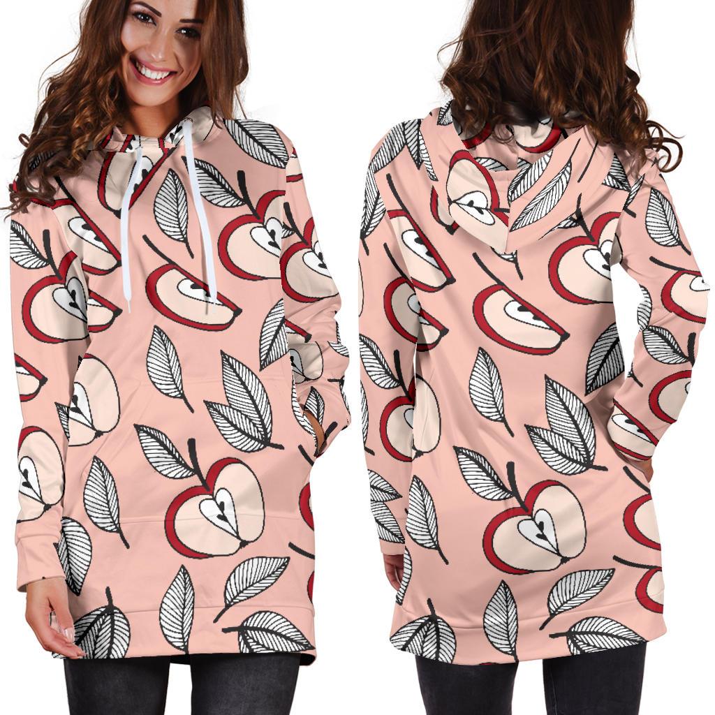 Apple Pattern Print Design AP04 Women Hoodie Dress