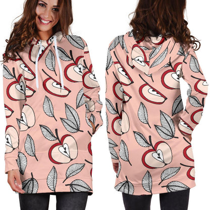 Apple Pattern Print Design AP04 Women Hoodie Dress