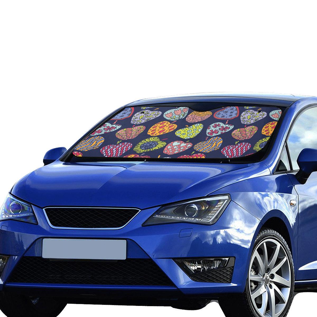 Apple Pattern Print Design AP05 Car Sun Shade-JorJune