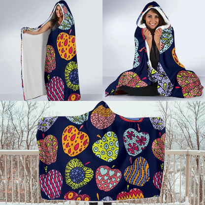 Apple Pattern Print Design AP05 Hooded Blanket-JORJUNE.COM